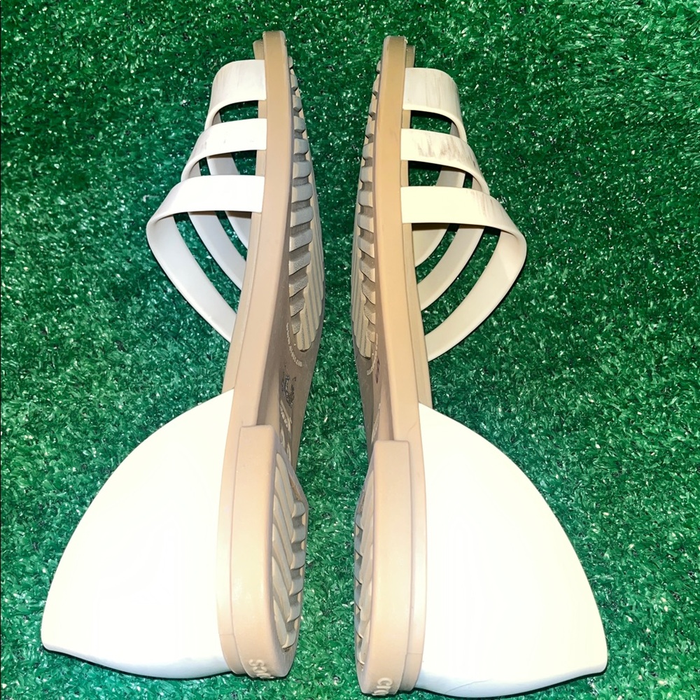 Crocs Iconic Comfort Strappy sandals Creme Tan Size 9 - Picture 8 of 10